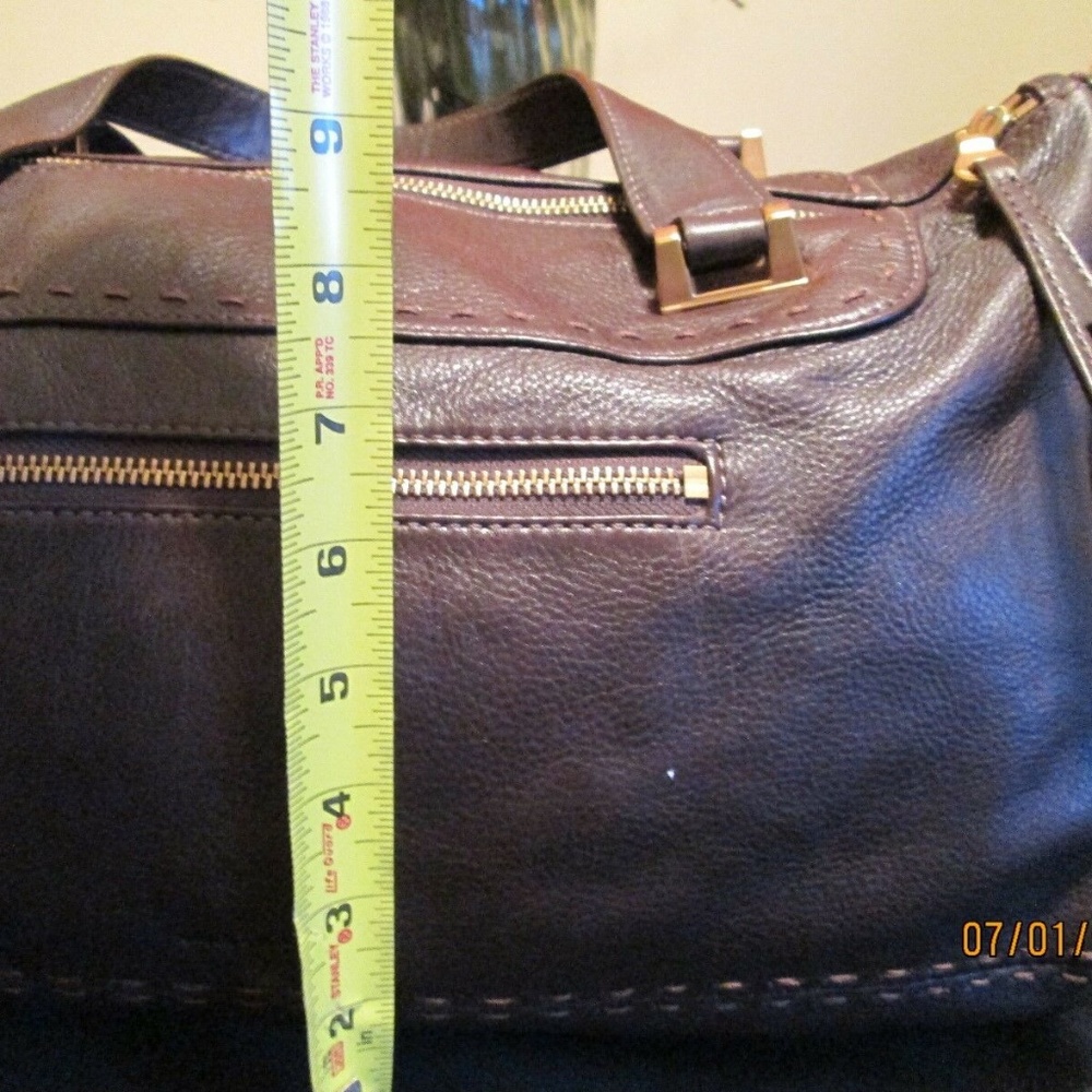 BEAUTIFUL! "CHRISTOPHER KON" BROWN LEATHER SATCHEL - Picture 8 of 8